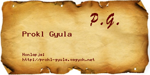 Prokl Gyula névjegykártya